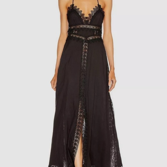 Charo Ruiz Women's Black Imagen Crochet Maxi Dress in size L - Picture 1 of 3